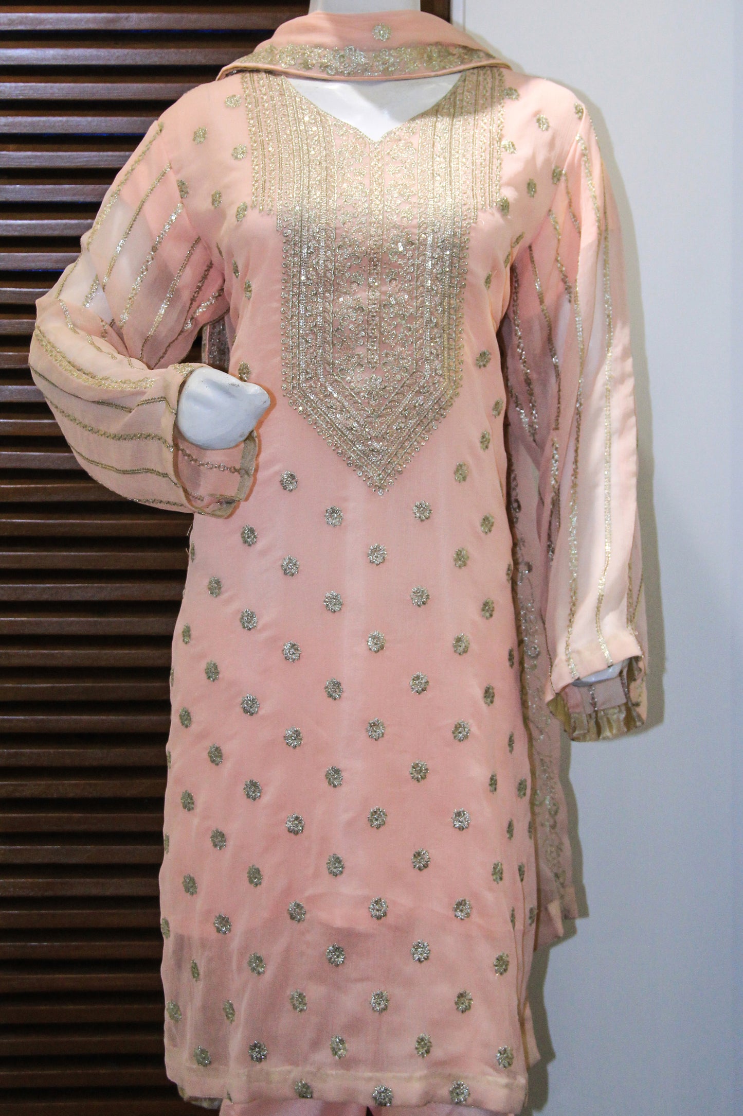 3pc Chiffon Embroidered Dress DR0001