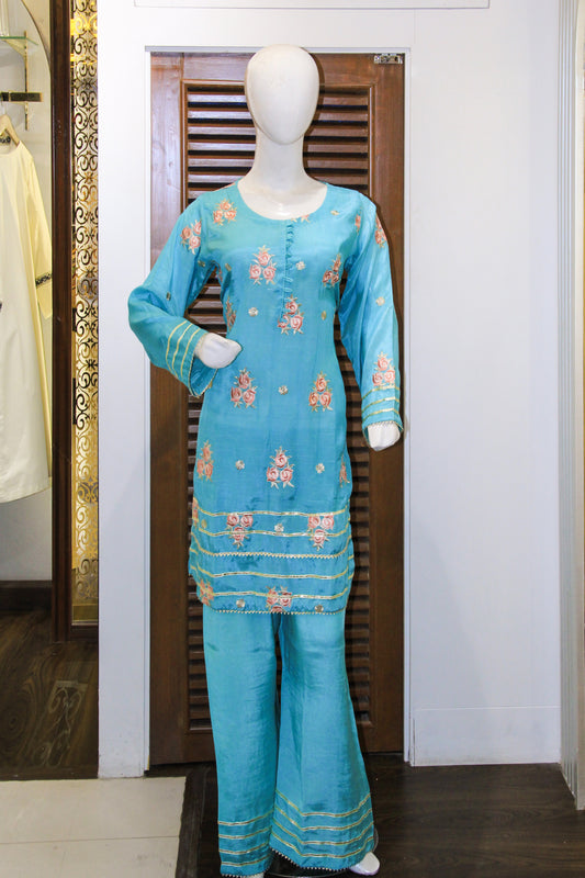 2pc Rao Silk Embroidered Dress