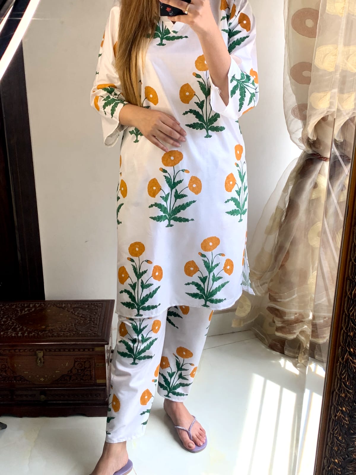 Sun Flower Printed 2pcs