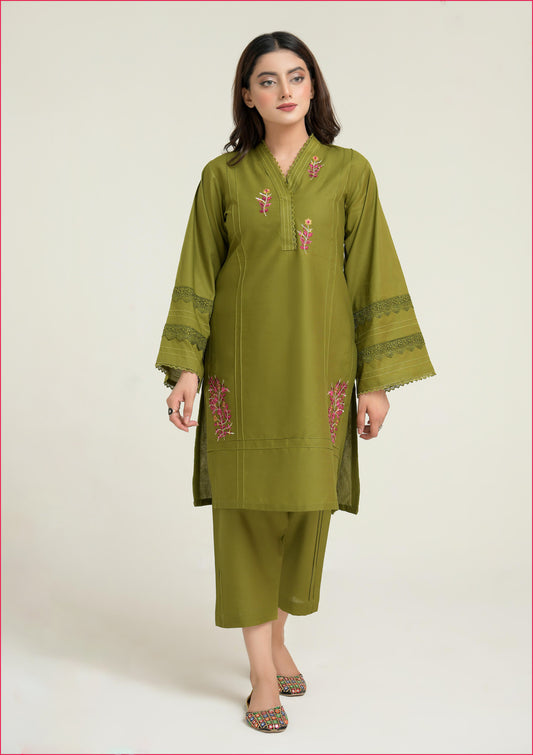 2pc Stitched Lawn Dress Design