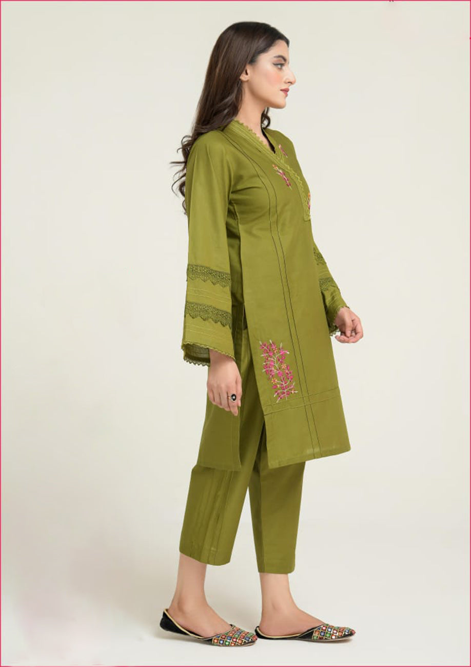 2pc Stitched Lawn Dress Design