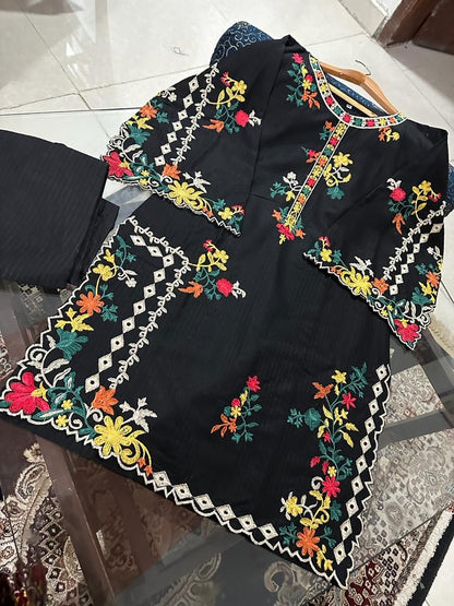 .Cut-work Cotton Embroidered 2pcs - Ca_closet